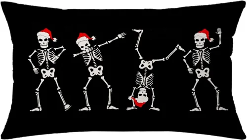 Vista 10 de AOFANGGO Funda de almohada de Navidad de 12 x 20 pulgadas, decoración navideña de árbol de leopardo, funda de cojín rústica para cama, silla, sofá