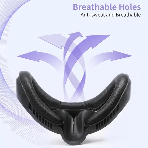 Vista 2 de VR Face Pad for Playstation VR2, Breathable Holes Leather Protective VR Accessories VR Face Cover Cushion Replacement Fitness Facial Interface