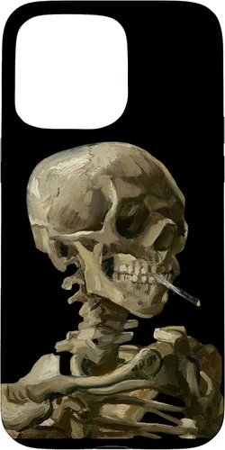 Vista 28 de iPhone 16 Vincent van Gogh Skull of a Skeleton with Burning Cigarette Case