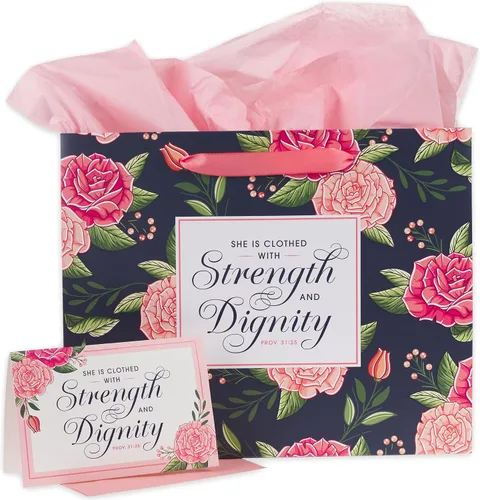 Vista 19 de Christian Art Gifts Bolsa de regalo grande de las Escrituras de Paisaje con tarjeta de felicitación y juego de papel de seda para niños: cada