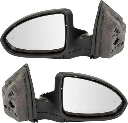 Vista 13 de TRQ Conjunto de 2 piezas de espejo lateral para conductor y pasajero, ajuste eléctrico, sin calefacción, sin memoria, color negro, compatible