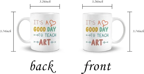 Vista 4 de Taza de cerámica de 11 onzas para profesores de arte, regalo de agradecimiento para profesores, regalo de agradecimiento para profesores, regalos