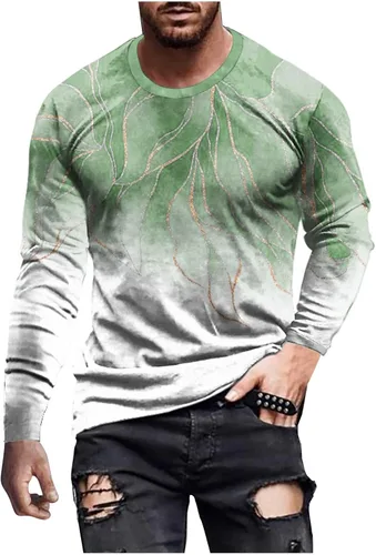 Vista 11 de Camisetas de diseñador para hombre, diseño de moda, estampado gráfico 3D, manga larga, casual, para entrenamiento, tallas grandes, para otoño