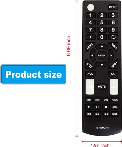 Vista 5 de Universal NS-RC4NA-18 NSRC4NA18 - Remoto de repuesto compatible con todos los televisores Insignia NS-55D510NA19 NS-22D510NA19 NS-40D510NA19