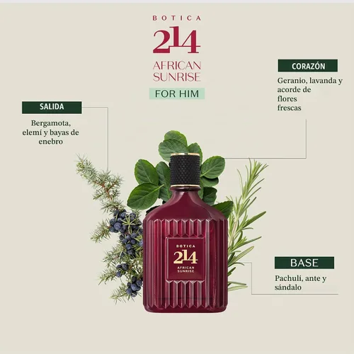 Vista 3 de O BOTICARIO Botica 214 African Sunrise - Perfume para hombre, 3 onzas