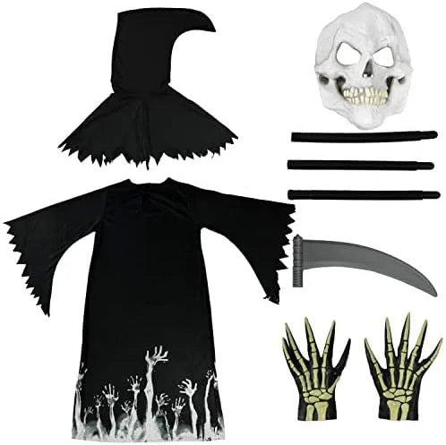 Vista 4 de Spooktacular Creations Disfraz de fantasma de lujo que brilla en la oscuridad para niños