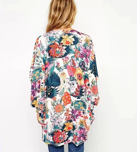 Vista 2 de Relipop Saco de gasa para mujer holgado con estampado floral