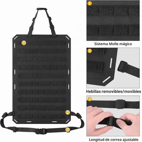 Vista 3 de Molle Paneles para asiento trasero de automóvil, cubiertas tácticas para organizar el respaldo del asiento de vehículos, camiones, accesorios