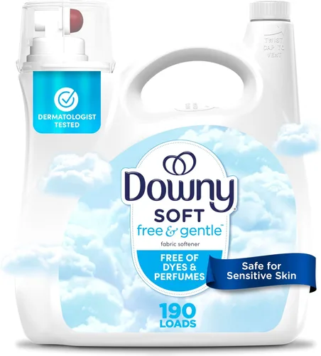Vista 10 de Suavizante líquido para telas Downy Free & Gentle, 44 fl oz, 60 cargas, hipoalergénico, acondicionador de tela líquido apto para pieles sensibles