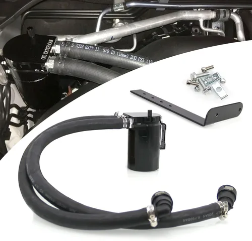 Vista 8 de Ryanstar Depósito Separador de Aceite Oil Catch Can con Filtro Compatible con Ford F150 2.7EB 3.5EB 5.0L Lado del Pasajero 2011-2021, Raptor 3.5L