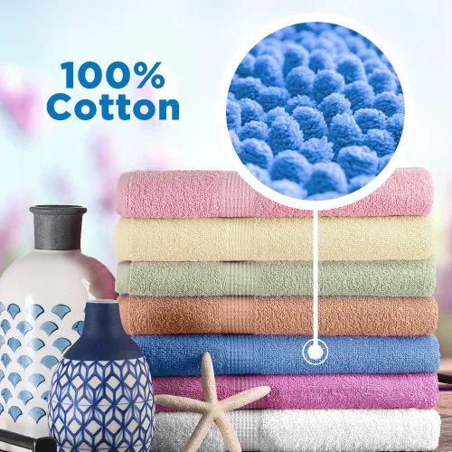 Vista 2 de CrystalTowels - Toallas extra absorbentes de 100% algodón, Algodón, Juego de 7 piezas