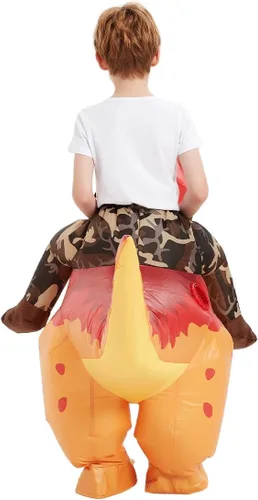 Vista 6 de COMIN Disfraz inflable de dinosaurio para niños, disfraz de dinosaurio T Rex divertido para fiesta de Halloween
