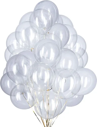 Vista 2 de Mini globos de látex para fiestas de 5 pulgadas, transparentes, paquete de 120
