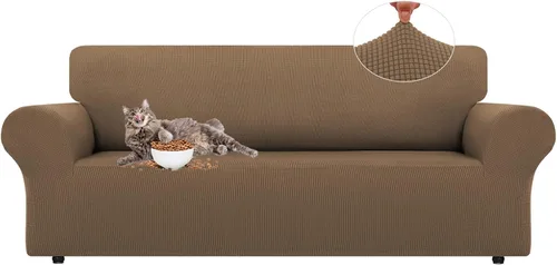 Vista 54 de LURKA Fundas elásticas para silla y sofá de 1 pieza, Fundas para sofá con protector elástico en la parte inferior para niños y perros