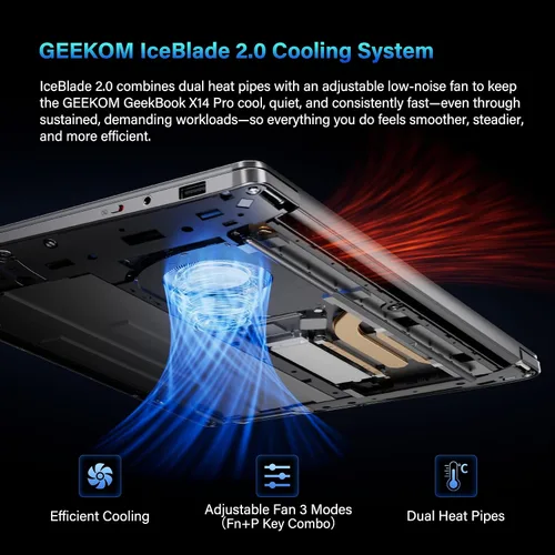 Vista 5 de GEEKOM GeekBook X14 Pro Laptop, 2.2 lb Ultra Thin 14" 2.8K OLED Notebook