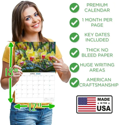 Vista 76 de Calendario de grises africanos 2025 2026 – Planificador mensual de pared de aves africanas – 12 x 18 pulgadas (abierto), calendario de pared