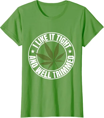 Vista 3 de Weed Cannabis Medical Marihuana I Like It Camiseta ajustada y recortada, Negro, S