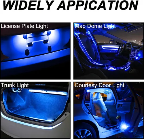 Vista 9 de T10 194 168 Dash Instrument - Bombillas LED blancas de panel brillante, 10 unidades/juego (azul)