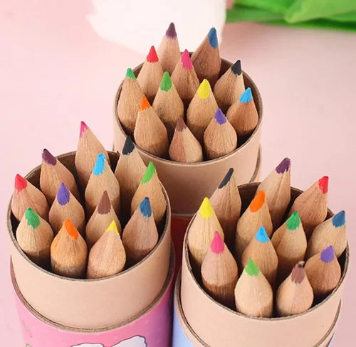 Vista 7 de Tergy - 8 paquetes de lápices de colores mini con sacapuntas en tubo, lápices de dibujo portátiles de arte de dibujos animados para niños y adultos