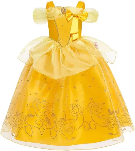 Vista 57 de REXREII Bella - Disfraz de princesa La Bella y la Bestia para niñas, Halloween, Navidad, cosplay, fiesta, cumpleaños, noche