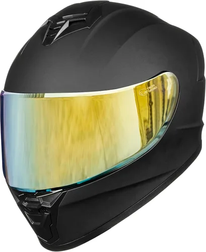 Vista 8 de Cascos de motocicleta para adultos, hombres y mujeres, casco ligero de cara completa para bicicleta de calle, carreras, DOT con visera extra
