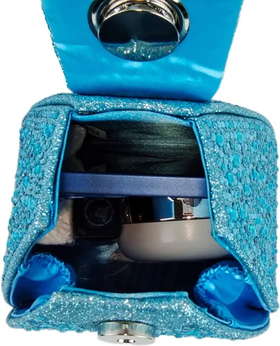 Vista 6 de Bolso de noche único con diamantes de imitación para mujer, bolso de mano triangular