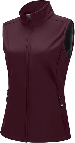 Vista 11 de 33,000ft Chaleco de correr para mujer, con forro polar, con cremallera, resistente al viento, ligero, chalecos softshell de ropa exterior para golf
