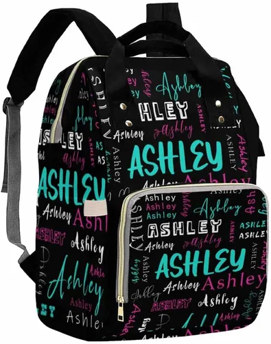 Vista 27 de Artsadd Bolsos para pañales personalizados con nombre, mochila monograma, regalos para baby shower, pattern 01, Tamaño único, Mochilas Daypack