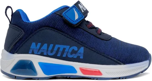 Vista 4 de Nautica Tenis deportivos con luz intermitente para niños con una correa, a la moda y divertida para niños y niñas, disponibles en tallas para niños