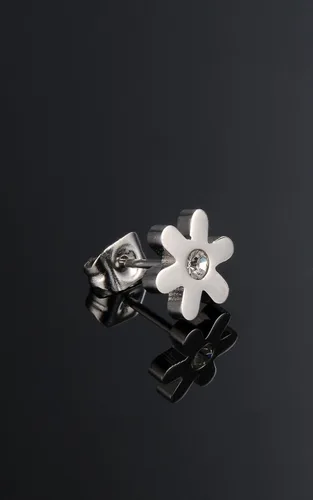 Vista 3 de Aegean Jewelry - Aretes tipo dormilona de titanio de acero inoxidable con caja de regalo y un pequeño regalo gratis, Circonia cúbica