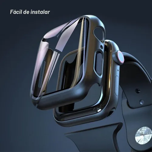 Vista 2 de Ailun Funda protectora de pantalla para Apple Watch Series 9, 8 y 7 [1.61 pulgadas], carcasa rígida ultrafina de policarbonato integrado con vidrio