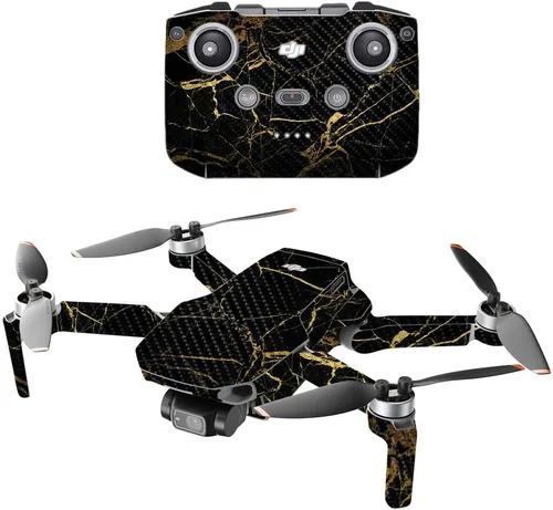 Vista 17 de MightySkins - Drone portátil de fibra de carbono compatible con DJI Mini 2, morado antiguo, acabado de fibra de carbono texturizado protector