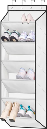 Vista 18 de SLEEPING LAMB Zapatero para puerta, organizador de zapatos para puerta de niños para colgar en el armario, almacenamiento estrecho para zapatos