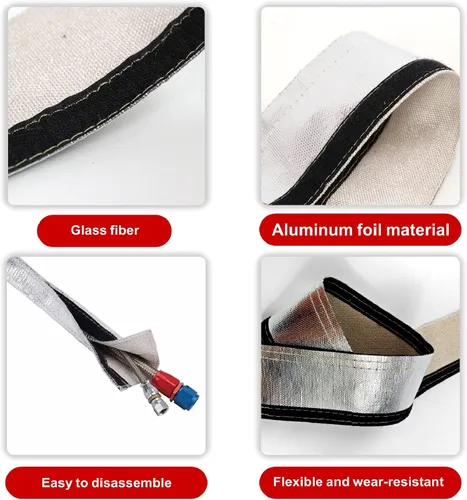 Vista 3 de Funda de protección térmica para cables, línea de combustible, envoltura térmica, funda térmica automotriz para la máxima protección térmica