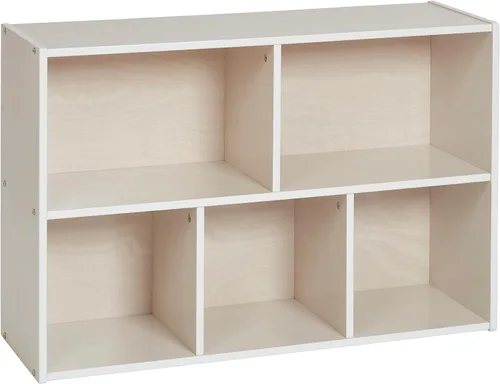 Vista 13 de ECR4Kids Streamline - Armario de almacenamiento de 5 compartimentos de una cara, 24 pulgadas, muebles para niños, gris lavado