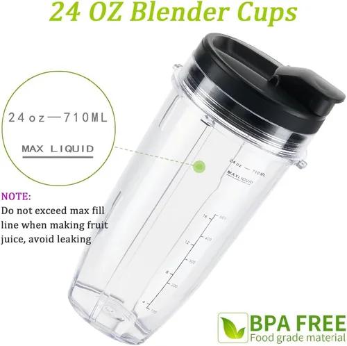Vista 5 de Cuchilla de repuesto para licuadora macho de 7 aletas y vasos de 24 onzas compatibles con Ninja Auto iQ Blender [4 pulgadas macho 7 aletas solamente]