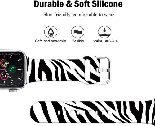 Vista 3 de Correas de silicona suave compatibles con Apple Watch de 38, 40, 41, 42, 44, 45, 46 y 49 mm, correas deportivas Ultra 2 para mujeres y hombres