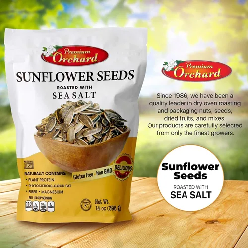 Vista 3 de MIXED NUTS - Semillas de girasol tostadas de Premium Orchard – Semillas de girasol originales ligeramente saladas en cáscara con sal marina, sin