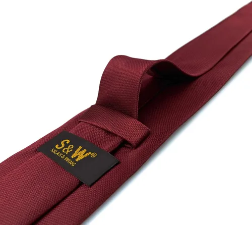 Vista 5 de S&W SHLAX&WING Conjunto de corbata de color sólido y pañuelo de bolsillo para hombre