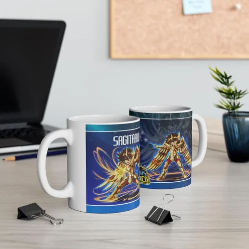 Vista 5 de Sagitario, Los Caballeros del Zodiaco, Taza Ceramig 11 Oz