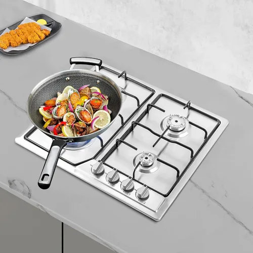 Vista 3 de Estufa de gas integrada de 23 x 20 pulgadas, 4 quemadores de acero inoxidable con kit de conversión de NG/LPG, protección de termopar y fácil