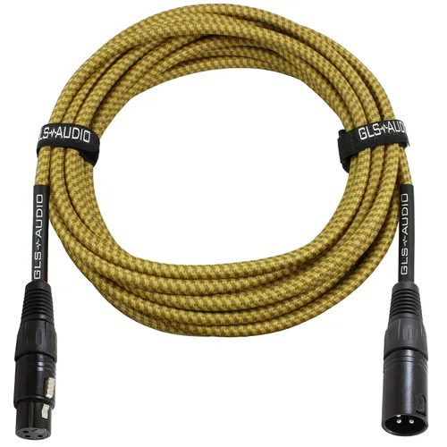 Vista 10 de GLS - Cable de conexión para micrófono de audio, 15 pies, 1 paquete de Conector de bloqueo de 3 pines, señal equilibrada, paño trenzado de tweed