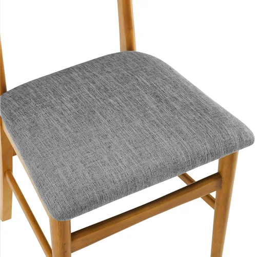 Vista 7 de Crosley Furniture Landon - Juego de 4 sillas de comedor de madera modernas de mediados de siglo con asiento tapizado, silla de cocina, bellota