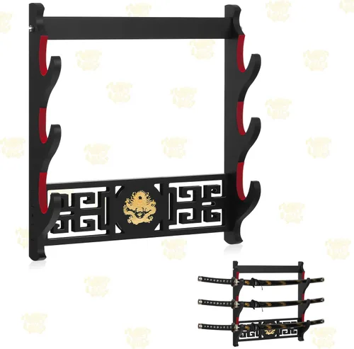 Vista 7 de Barydat Soporte de pared Katana para espada samurái, soporte de pared para colgar espada japonesa Wakizashi Hobby Collection Regalos para hombres