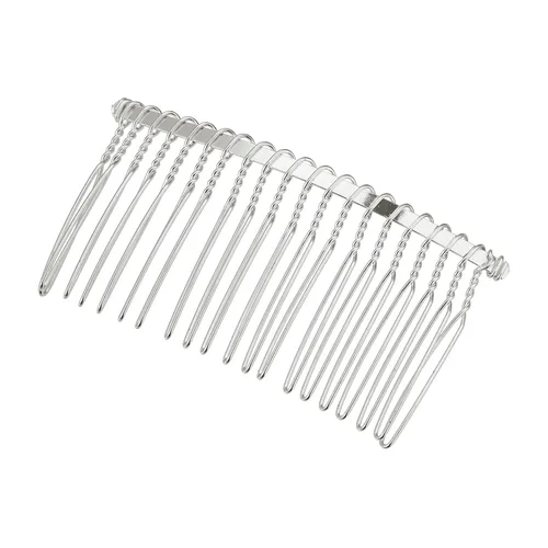 Vista 4 de VOCOSTE 2 accesorios antideslizantes para el cabello, metal, tono plateado, 3 pulgadas