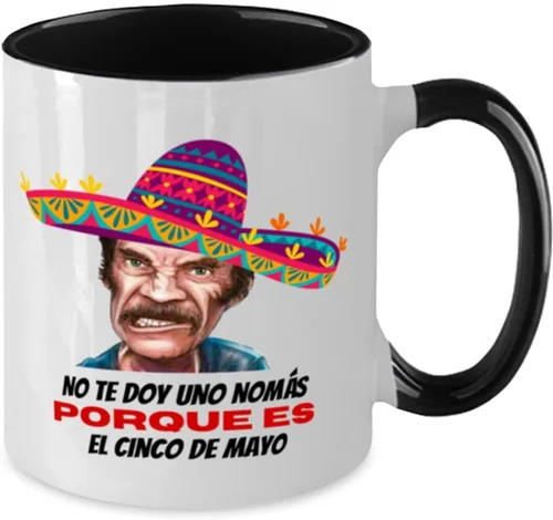 Vista 2 de Regalo para el cinco de mayo taza de café 2 colores negro y blanco no te doy una nomas