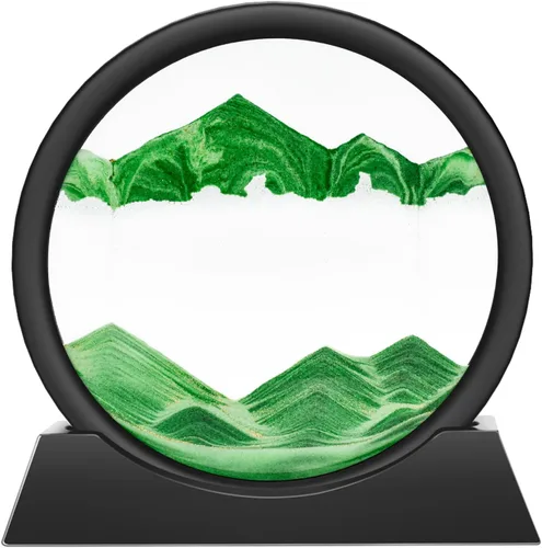 Vista 10 de Wai Danie Imagen artística de arena en movimiento 3D, reloj de arena de mar profundo, paisaje de arena líquida, marco de arena que fluye relajante