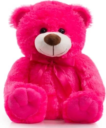 Vista 23 de Oso de peluche súper color, juguete de peluche para niños, novia, familia, felicitaciones, baby shower, cumpleaños, beige, 14 pulgadas
