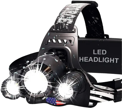 Vista 7 de DanForce Linterna frontal. Lámpara LED recargable por USB para la cabeza. Linterna frontal ultra brillante LUMINUS de 1080 lúmenes + luz roja.