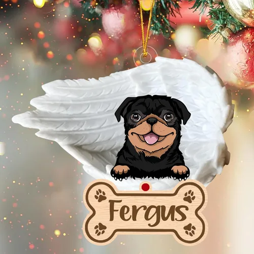 Vista 34 de Adorno de perro afgano de 1 ángel, adorno acrílico 2D personalizado conmemorativo para perros, regalo por pérdida de mascotas, regalo